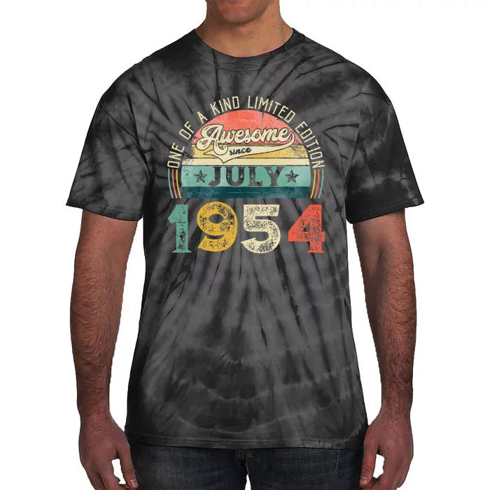 Distressed Vintage Awesome Since July 1954 69th Birthday Tie-Dye T-Shirt