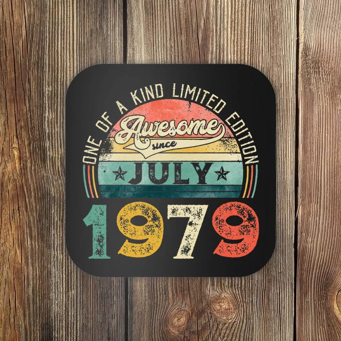 Distressed Vintage Awesome Since July 1979 44th Birthday Coaster