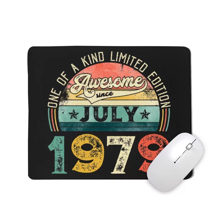 Distressed Vintage Awesome Since July 1979 44th Birthday Mousepad