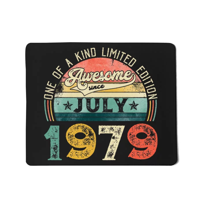 Distressed Vintage Awesome Since July 1979 44th Birthday Mousepad