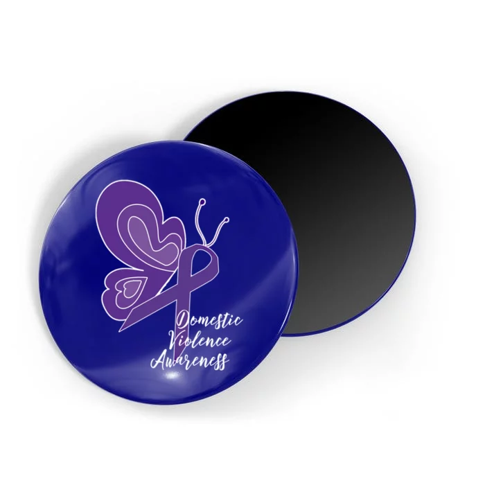 Domestic Violence Awareness Abuse Purple Ribbon Butterfly Gift Magnet