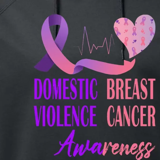 Domestic Violence And Breast Cancer Awareness Month Support Performance Fleece Hoodie