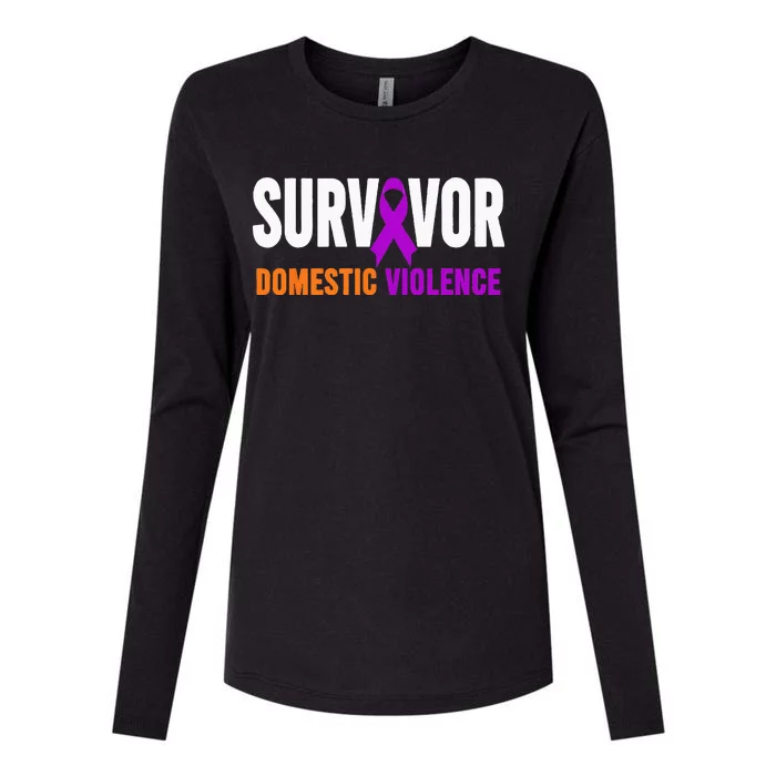 Domestic Violence Awareness Domestic Violence Survivor Womens Cotton Relaxed Long Sleeve T-Shirt