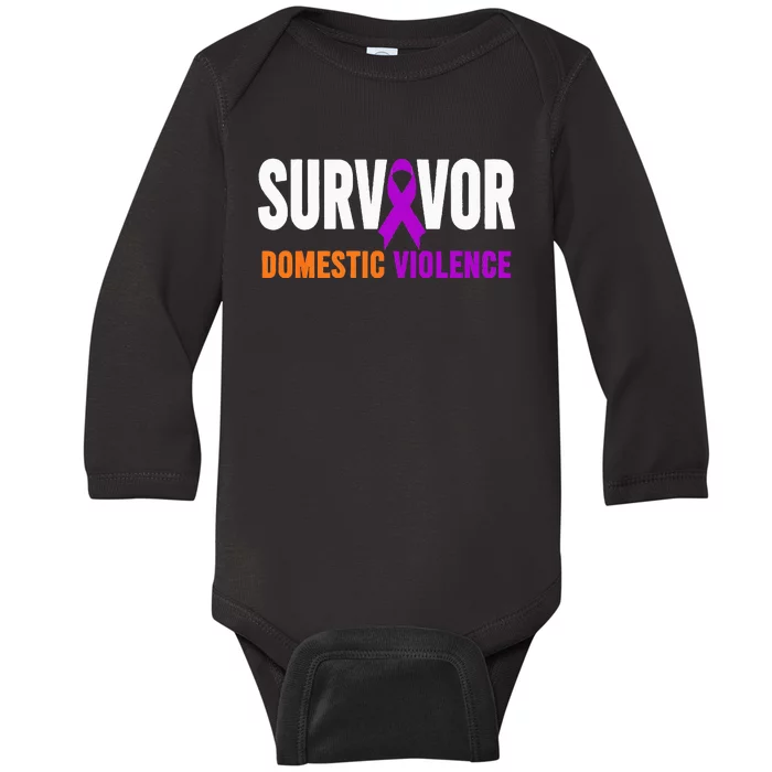 Domestic Violence Awareness Domestic Violence Survivor Baby Long Sleeve Bodysuit