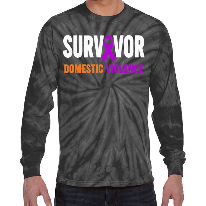 Domestic Violence Awareness Domestic Violence Survivor Tie-Dye Long Sleeve Shirt