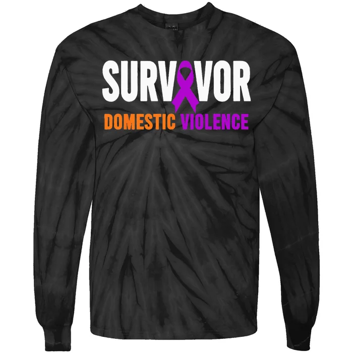 Domestic Violence Awareness Domestic Violence Survivor Tie-Dye Long Sleeve Shirt