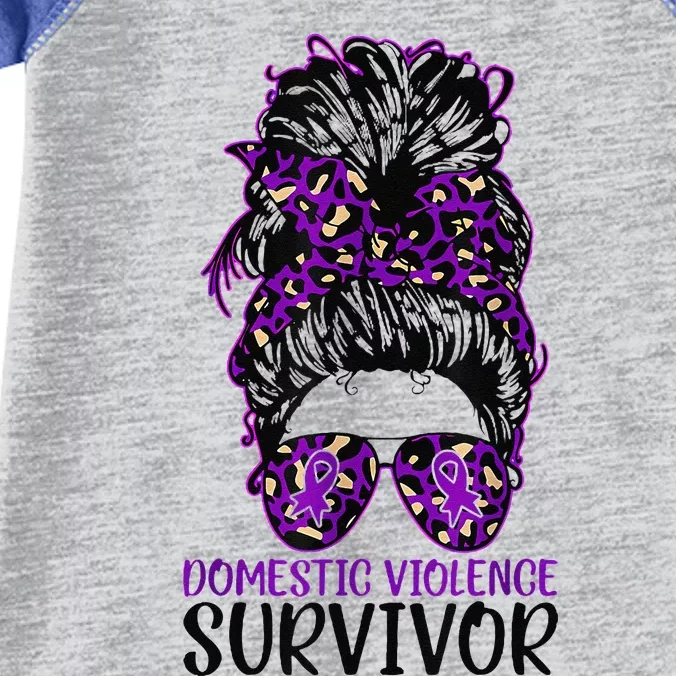 Domestic Violence Aware Messy Bun Domestic Violence Survivor Infant Baby Jersey Bodysuit