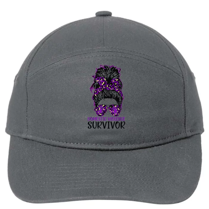 Domestic Violence Aware Messy Bun Domestic Violence Survivor 7-Panel Snapback Hat