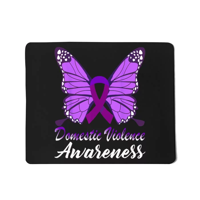 Domestic Violence Awareness Butterfly Purple Ribbon Support Mousepad