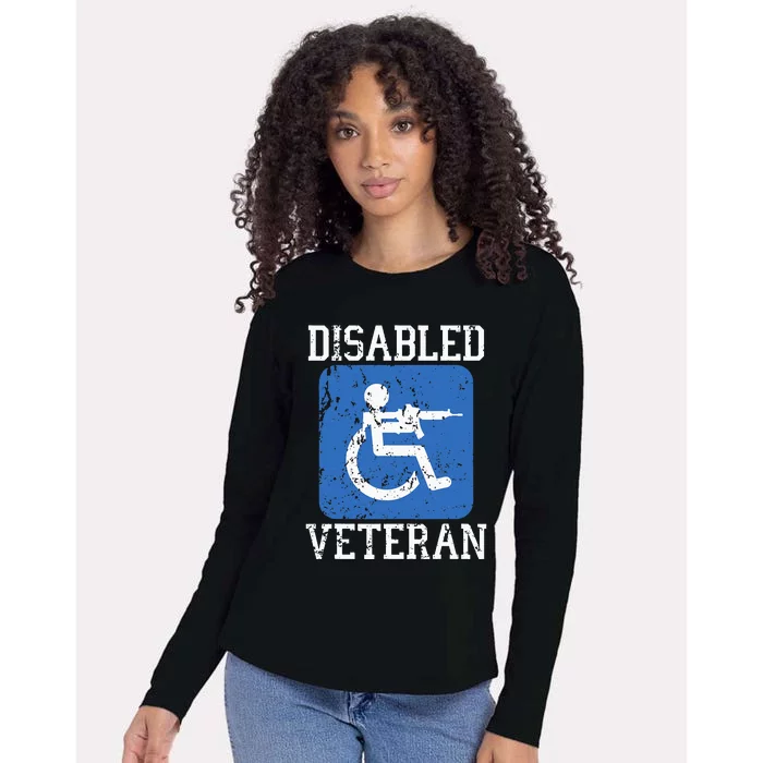 Disabled Veteran Armed Forces Military Soldier Army Usa Womens Cotton Relaxed Long Sleeve T-Shirt