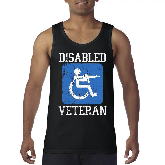 Disabled Veteran Armed Forces Military Soldier Army Usa Tank Top