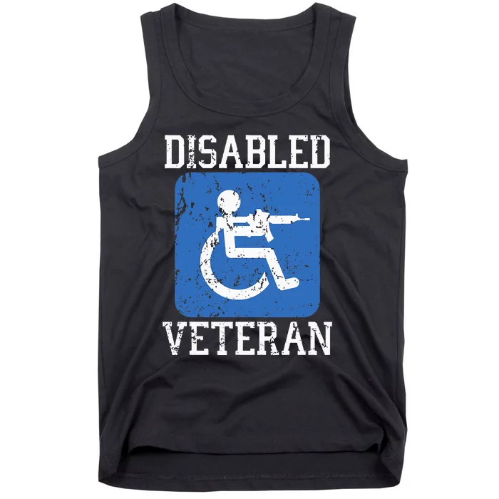 Disabled Veteran Armed Forces Military Soldier Army Usa Tank Top