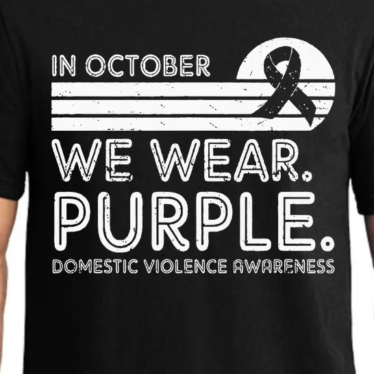 Domestic Violence Awareness In October We Wear Purple Pajama Set