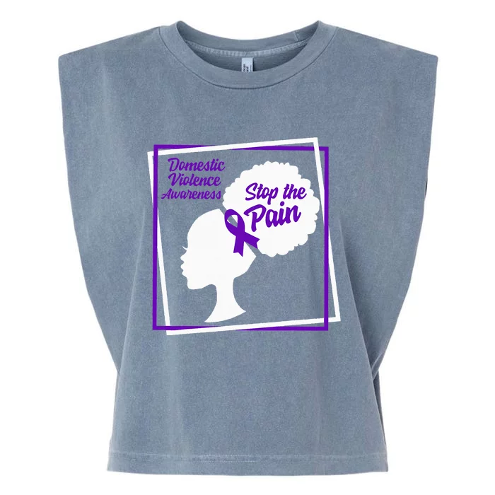 Domestic Violence Awareness Month Stop The Pain Women Purple Garment-Dyed Women's Muscle Tee