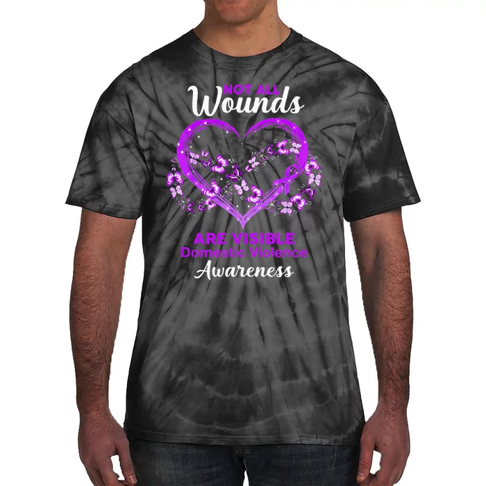 Domestic Violence Awareness Not All Wounds Are Visible Tie-Dye T-Shirt