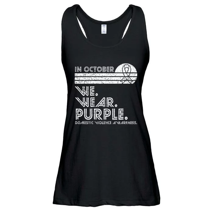 Domestic Violence Awareness October We Wear Purple Vintage Ladies Essential Flowy Tank