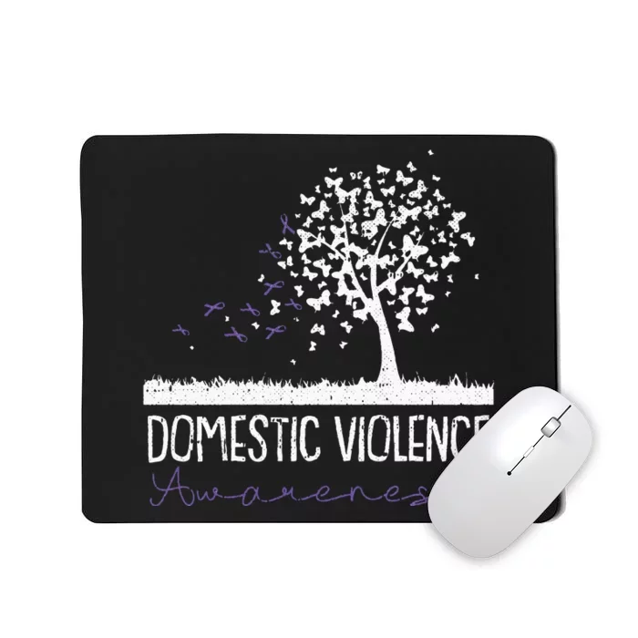 Domestic Violence Awareness Purple Ribbon Warrior Survivor Mousepad