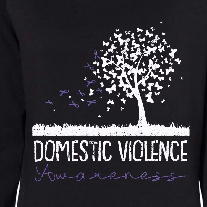 Domestic Violence Awareness Purple Ribbon Warrior Survivor Womens California Wash Sweatshirt