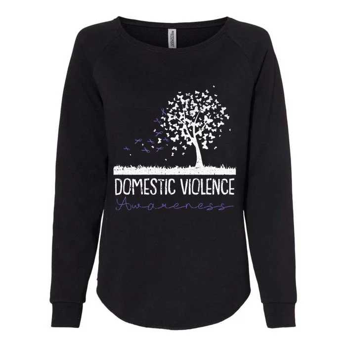 Domestic Violence Awareness Purple Ribbon Warrior Survivor Womens California Wash Sweatshirt