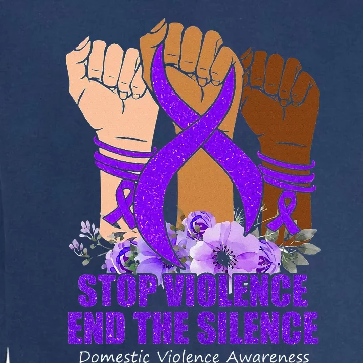 Domestic Violence Awareness Stop Violence End Silence Garment-Dyed Sweatshirt