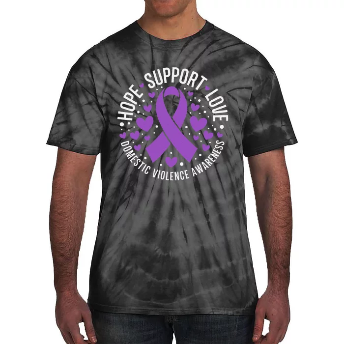 Domestic Violence Awareness Support Squad Family Hope Love Tie-Dye T-Shirt