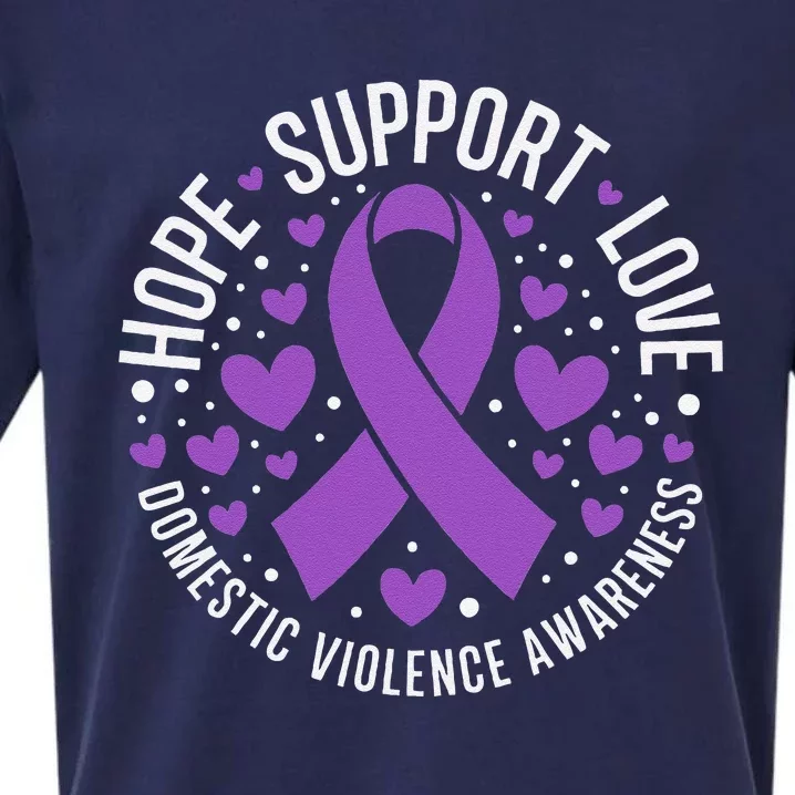 Domestic Violence Awareness Support Squad Family Hope Love Sueded Cloud Jersey T-Shirt