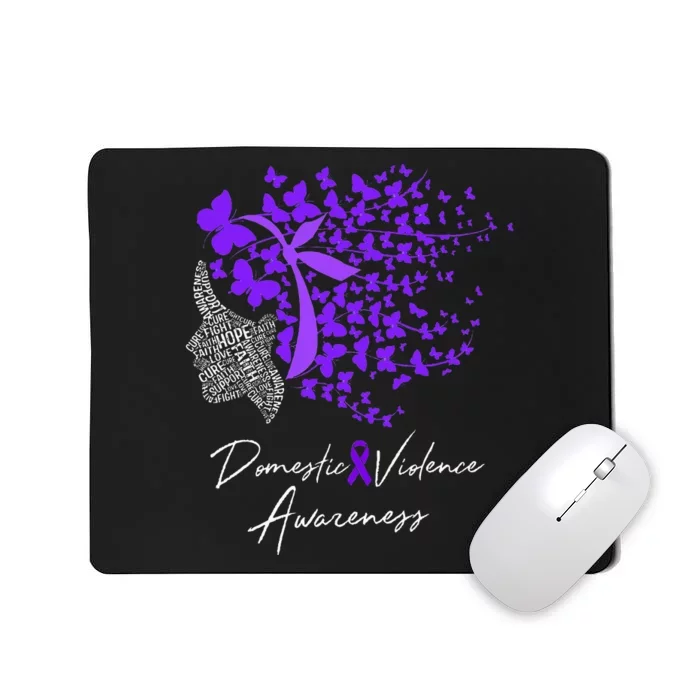 Domestic Violence Awareness Gifts Purple Butterflies Mousepad