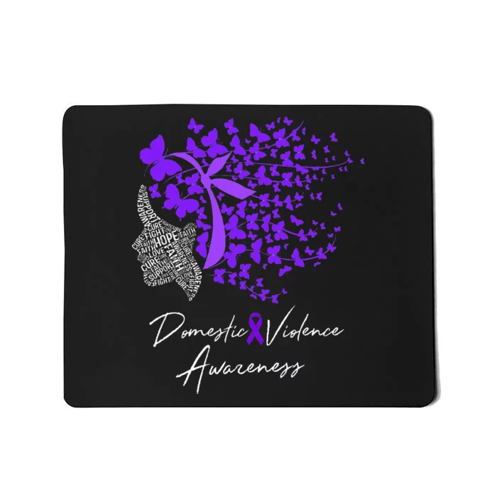 Domestic Violence Awareness Gifts Purple Butterflies Mousepad