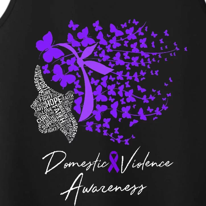 Domestic Violence Awareness Gifts Purple Butterflies Performance Tank