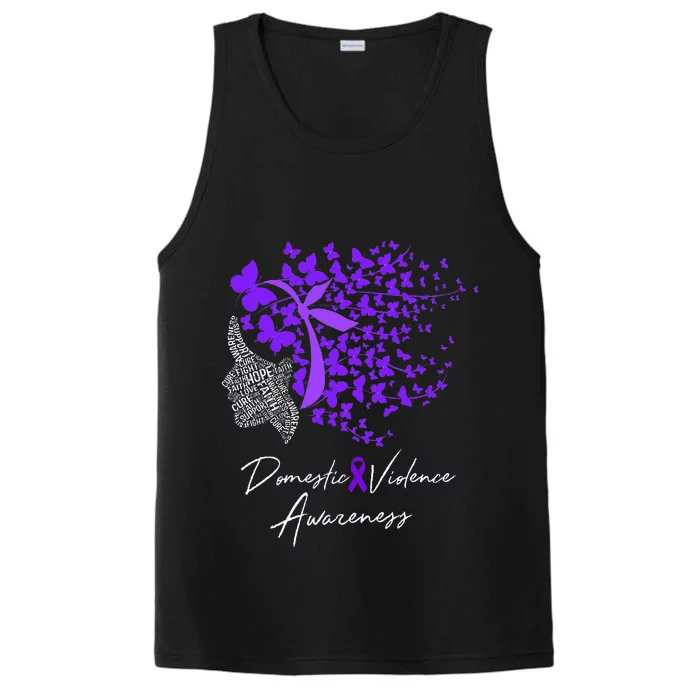 Domestic Violence Awareness Gifts Purple Butterflies Performance Tank