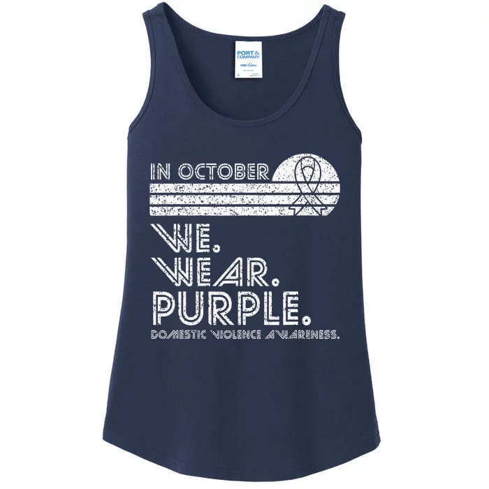 Domestic Violence Awareness october we wear purple vintage Ladies Essential Tank