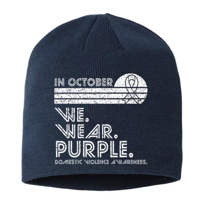 Domestic Violence Awareness october we wear purple vintage 8 1/2in Sustainable Knit Beanie