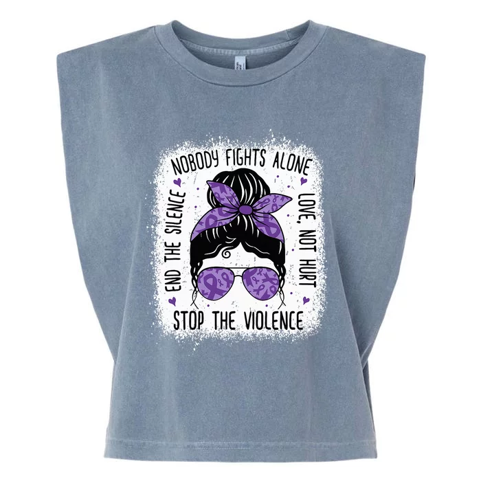 Domestic Violence Awareness Stop End Domestic Violence Garment-Dyed Women's Muscle Tee