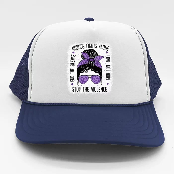 Domestic Violence Awareness Stop End Domestic Violence Trucker Hat