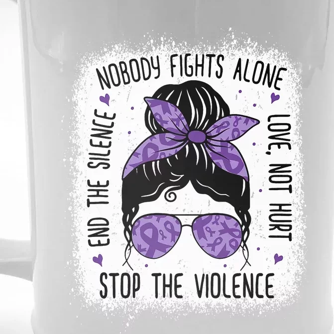 Domestic Violence Awareness Stop End Domestic Violence Front & Back Beer Stein