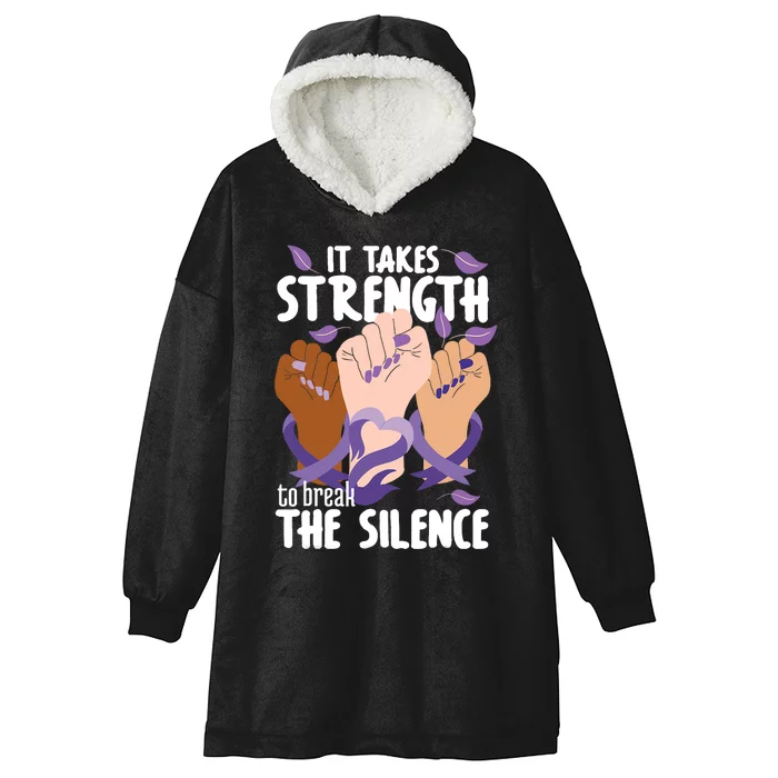 Domestic Violence Awareness Break The Silence Hooded Wearable Blanket