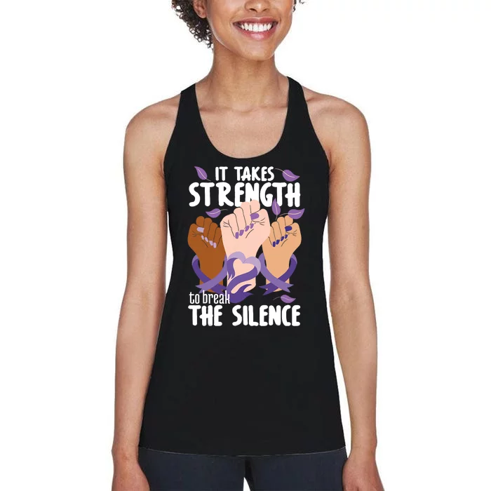 Domestic Violence Awareness Break The Silence Women's Racerback Tank