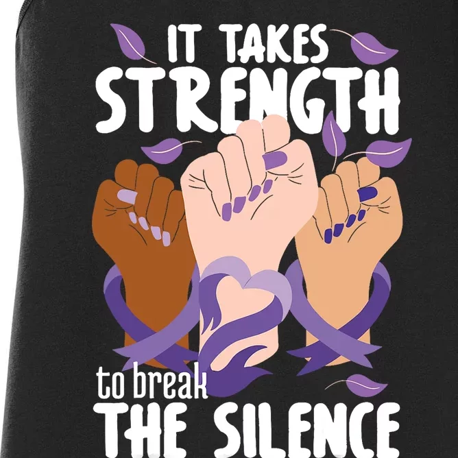 Domestic Violence Awareness Break The Silence Women's Racerback Tank