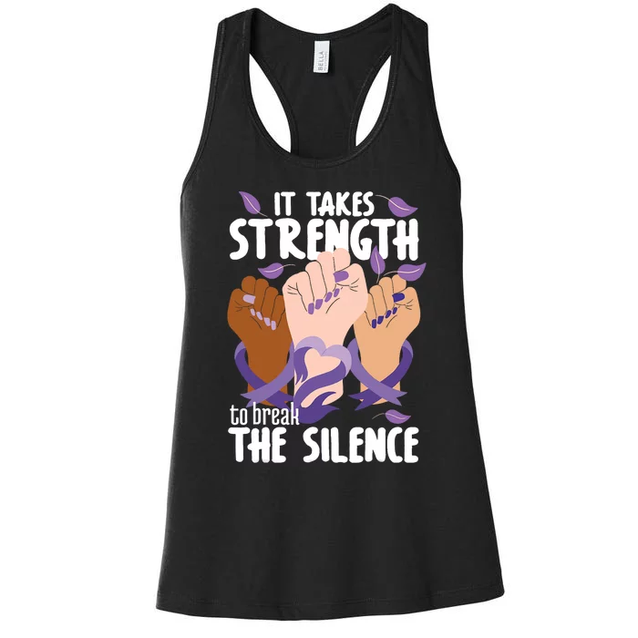 Domestic Violence Awareness Break The Silence Women's Racerback Tank