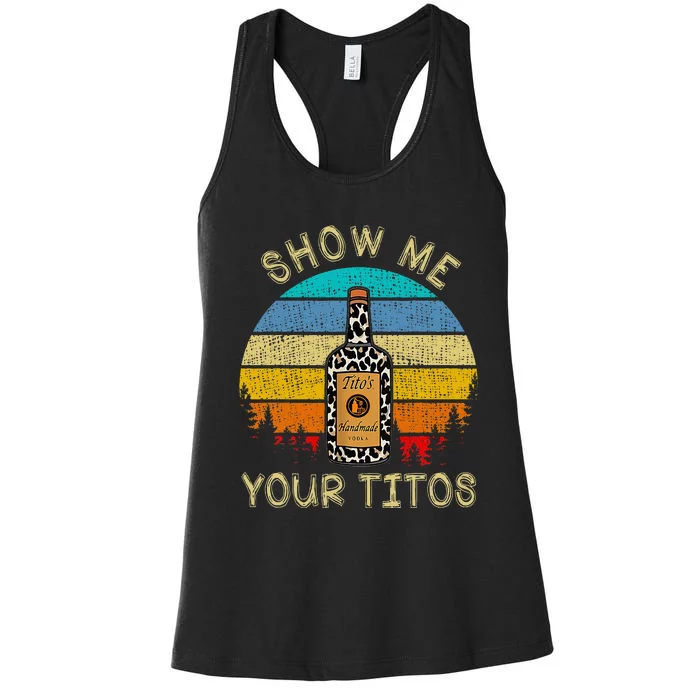 Drinking Vodka Alcohol Lover Show Me Your T.I.T.O Women's Racerback Tank