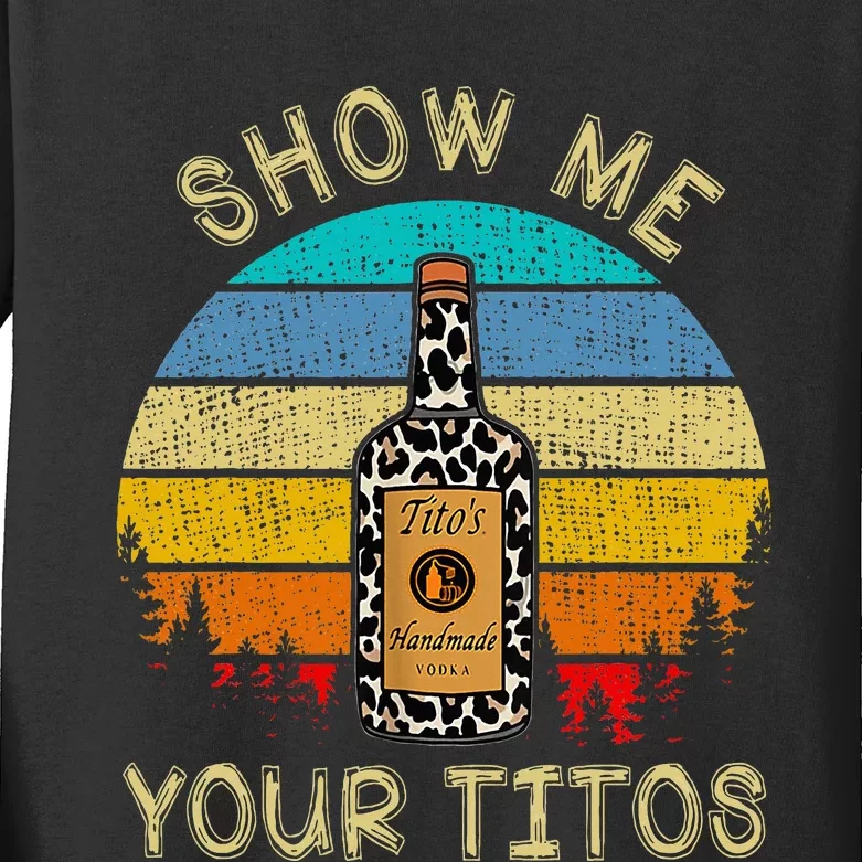 Drinking Vodka Alcohol Lover Show Me Your T.I.T.O Kids Long Sleeve Shirt