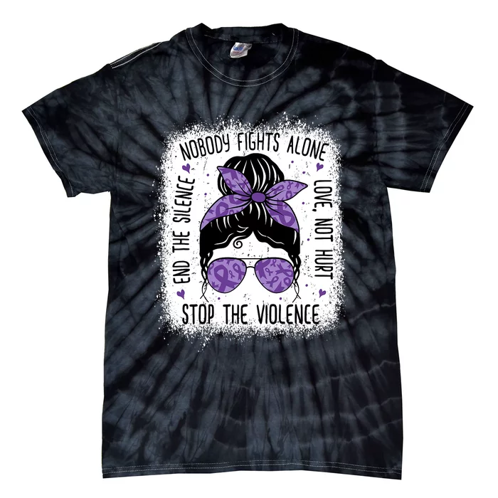 Domestic Violence Awareness Stop End Domestic Violence Tie-Dye T-Shirt