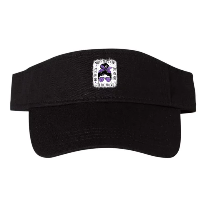 Domestic Violence Awareness Stop End Domestic Violence Valucap Bio-Washed Visor