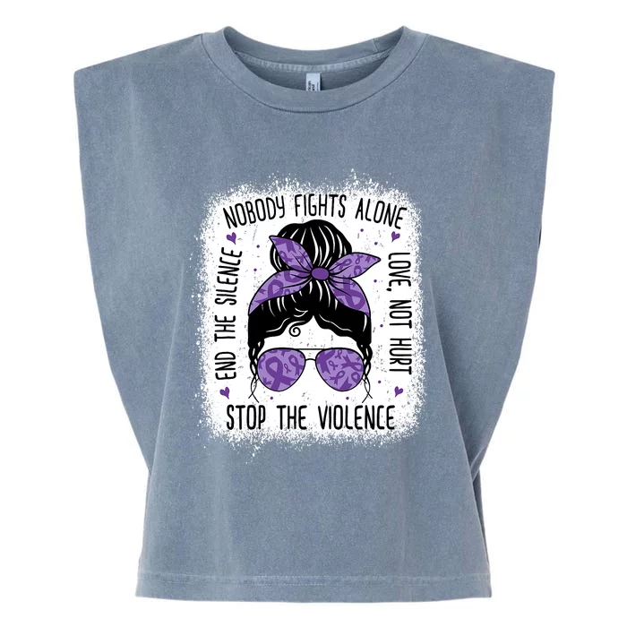 Domestic Violence Awareness Stop End Domestic Violence Garment-Dyed Women's Muscle Tee