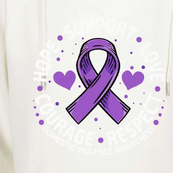 Domestic Violence Awareness LOVE SUPPORT Domestic Violence Womens Funnel Neck Pullover Hood