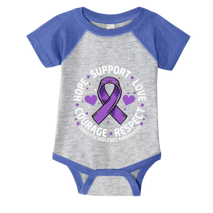 Domestic Violence Awareness LOVE SUPPORT Domestic Violence Infant Baby Jersey Bodysuit