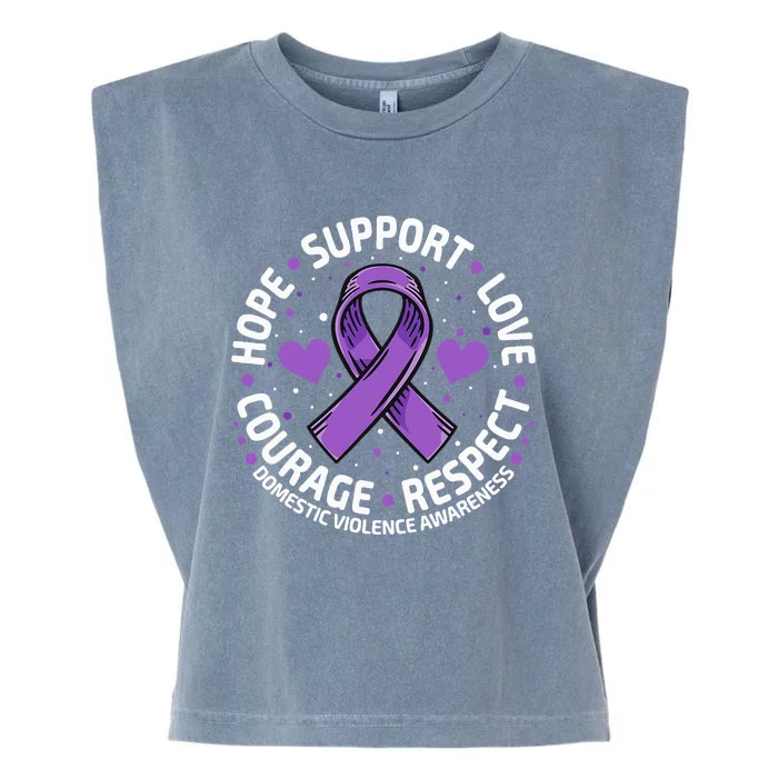 Domestic Violence Awareness LOVE SUPPORT Domestic Violence Garment-Dyed Women's Muscle Tee