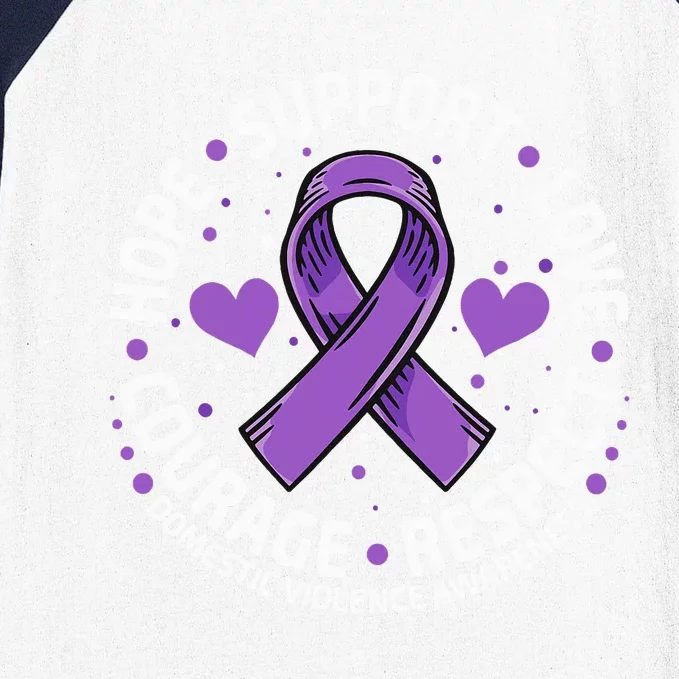 Domestic Violence Awareness LOVE SUPPORT Domestic Violence Baseball Sleeve Shirt