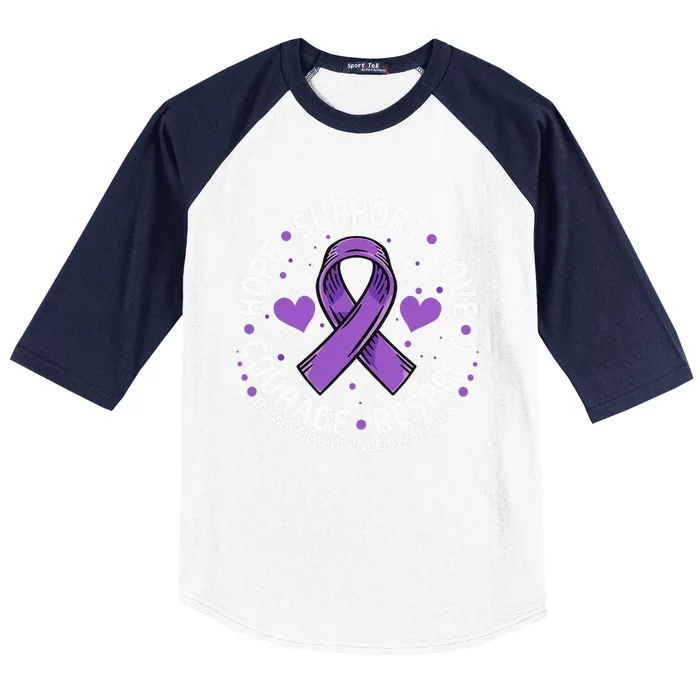 Domestic Violence Awareness LOVE SUPPORT Domestic Violence Baseball Sleeve Shirt