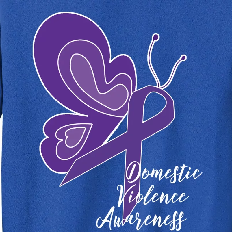 Domestic Violence Awareness Abuse Purple Ribbon Butterfly Cute Gift Sweatshirt